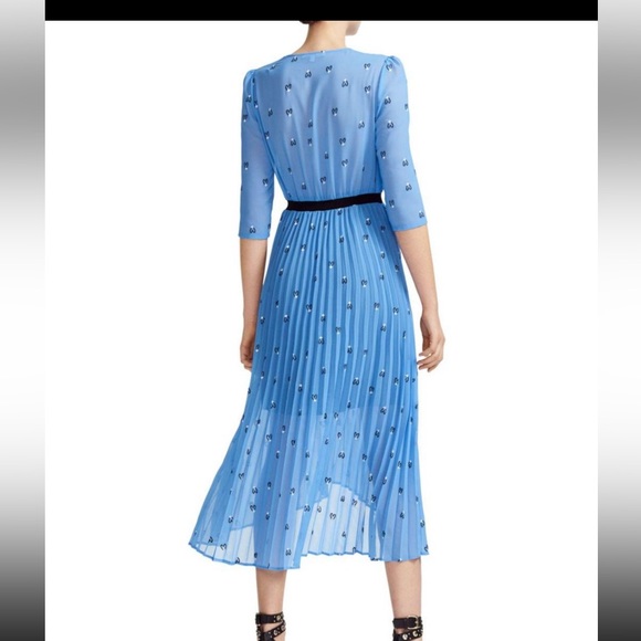 Maje Rengo Blue Embroidered Heart Dress size 2 - Picture 2 of 5